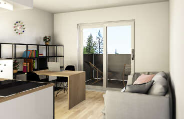 Wohnung 35qm Wohnbereich 1